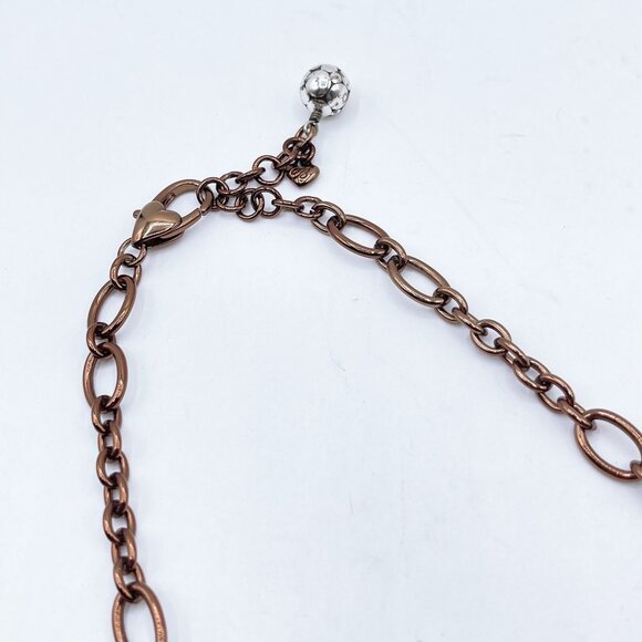 Brighton Two-Tone Link Necklace With Silver Accents & Pave Crystals - Picture 4 of 7